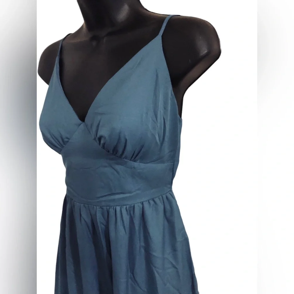 Jessica‎ Simpson blue v-front open tie back tiered spaghetti strap dress size XS